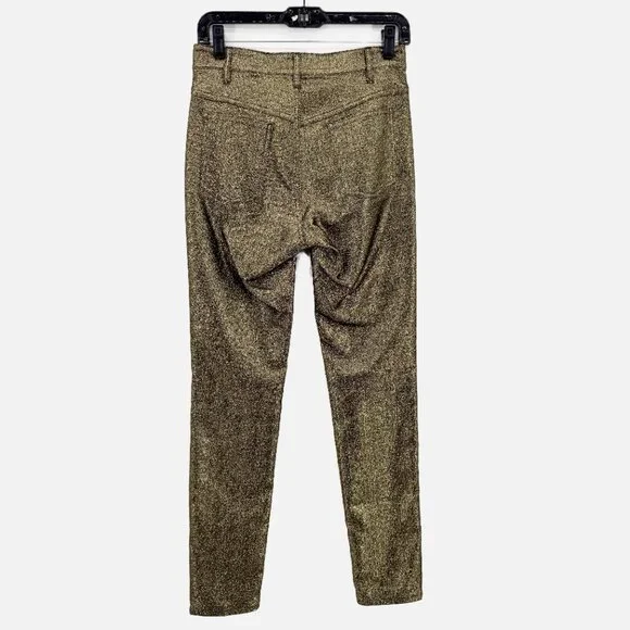Isabel Marant Slim Metallic Gold Pants S - Picture 4 of 10